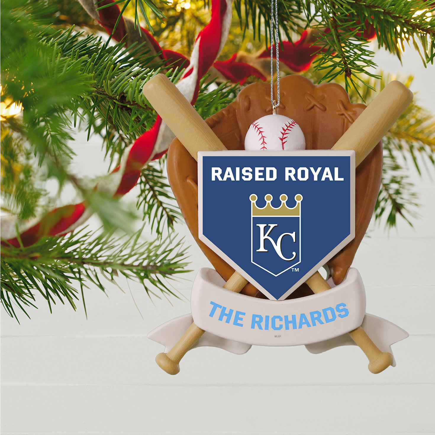 MLB Kansas City Royals&trade; Baseball Personalized Ornament, Custom Text, , large image number 2