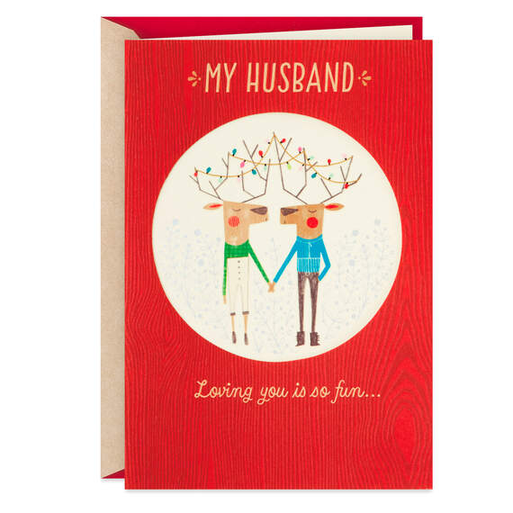 Loving You Is So Fun Christmas Card for Husband, , large image number 1