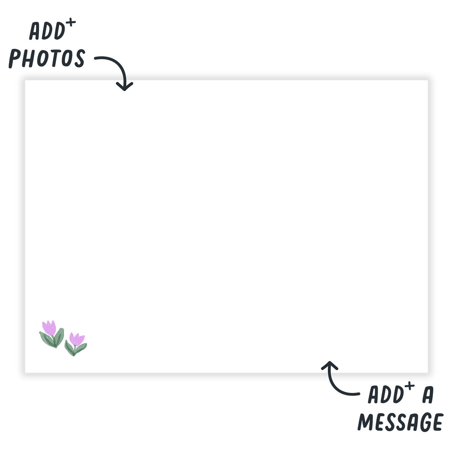 Pink Green Watercolor Frame Personalized Card  image number 3