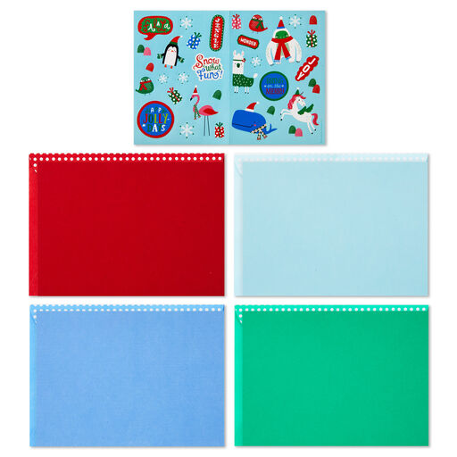 Bulk Assorted Flat Blank Note Cards With Holiday Stickers, Box of 100, 
