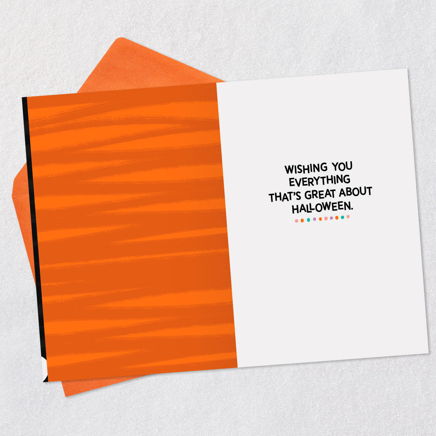 Bats and Jack-o-Lanterns Halloween Card Open card with envelope image number 3