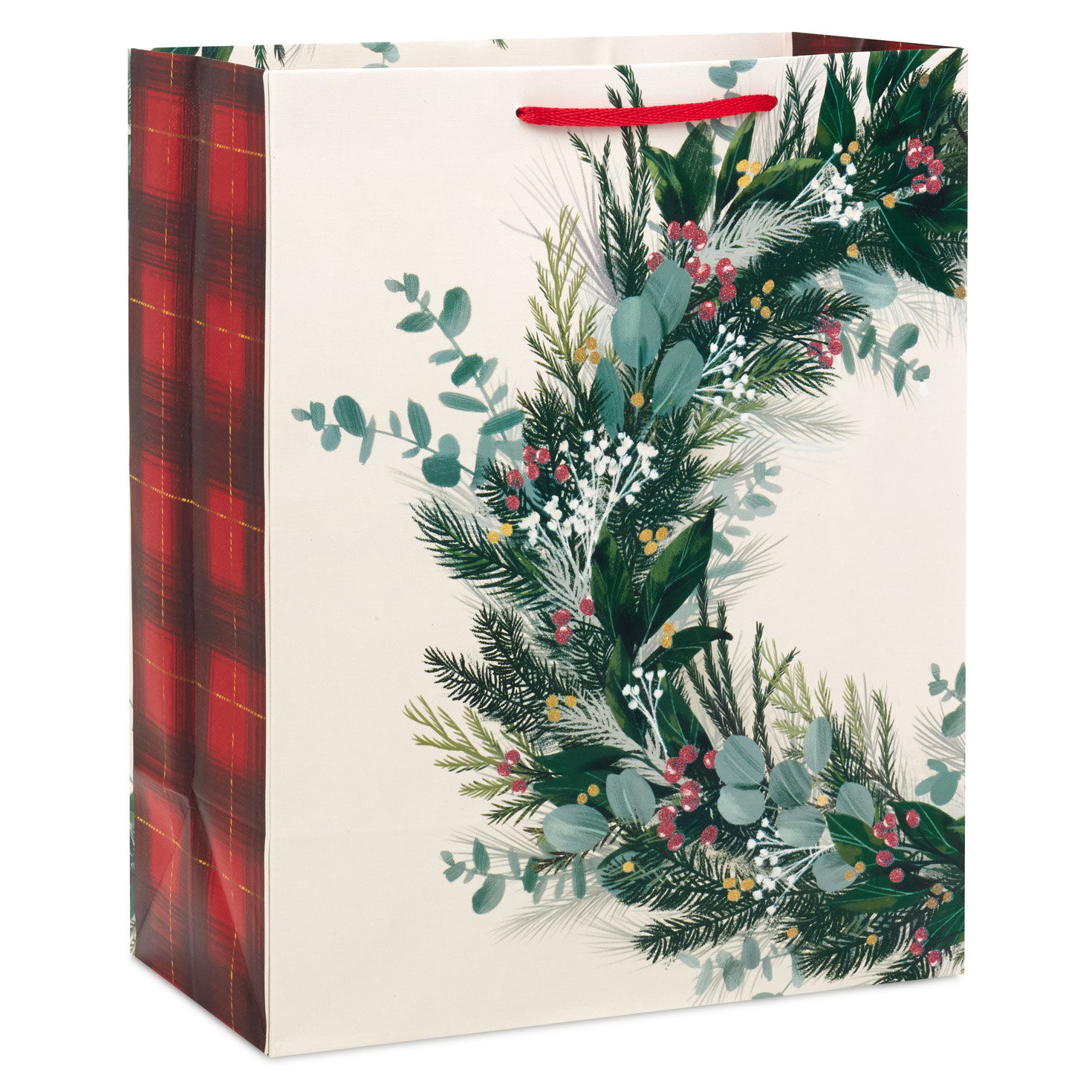 13" Winter Welcome Wreath Large Holiday Gift Bag