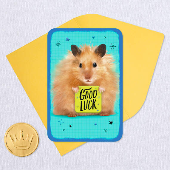 3.25" Mini Hamster With Sign Good Luck Card, , large image number 6