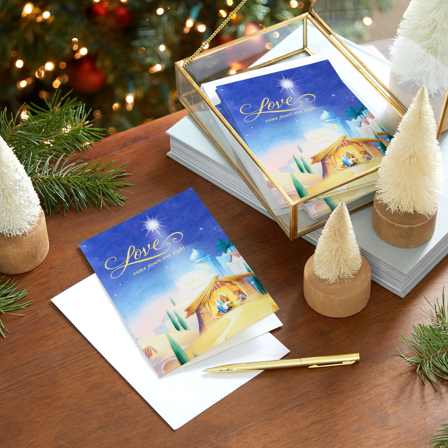 Nativity DaySpring Religious Christmas Cards in use image number 8