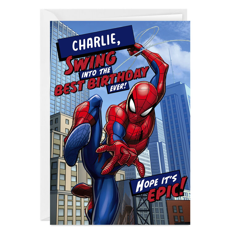 Marvel Spider-Man Hope It's Epic Custom Birthday Card
