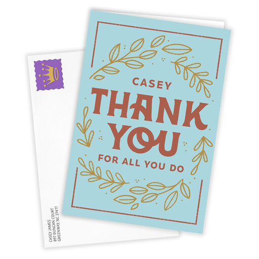 For All You Do Wreath Folded Thank-You Photo Card, 