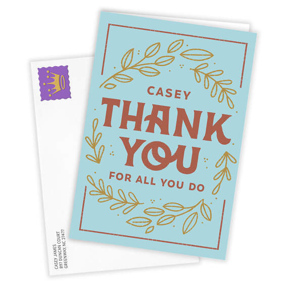 For All You Do Wreath Folded Thank-You Photo Card, , large image number 2