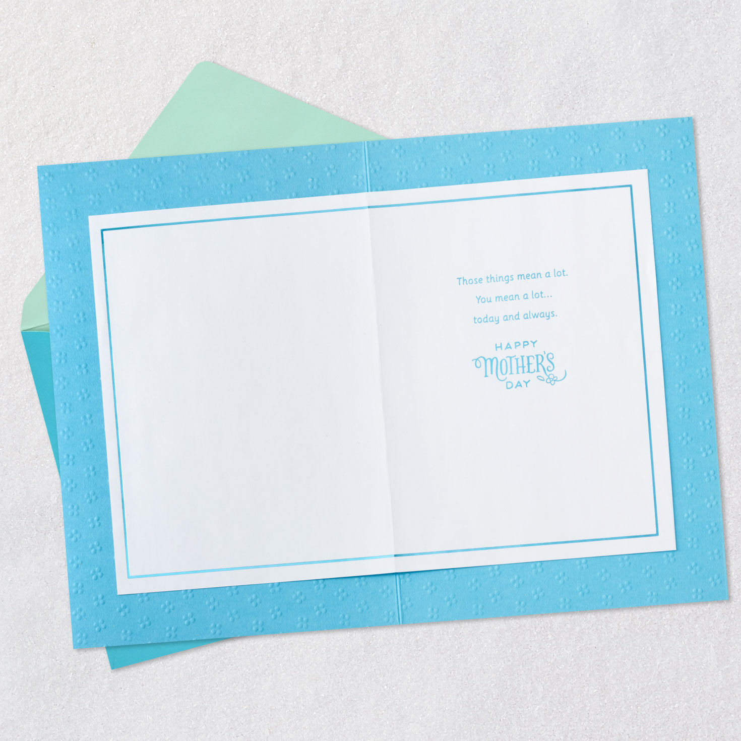 Blue and Gold Mother's Day Card for Daughter-in-Law Open card with envelope image number 3