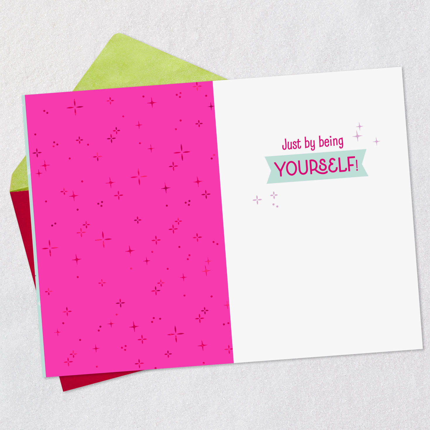 Disco Foil Tree Granddaughter Christmas Card Open card with envelope image number 3