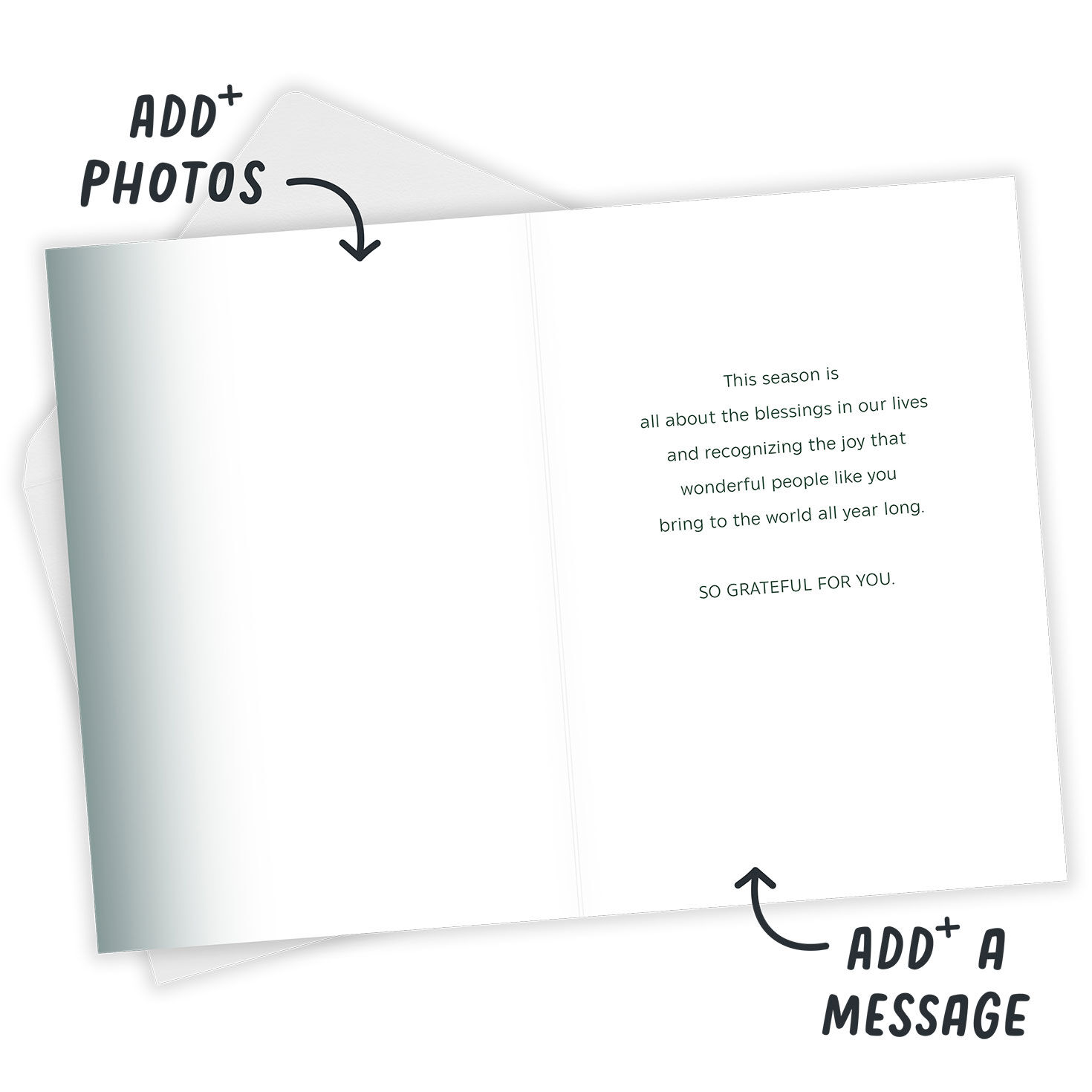 Blessings and Joy Wreath Custom Christmas Card, , large image number 3