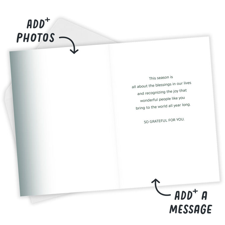 Blessings and Joy Wreath Custom Christmas Card, , large image number 3