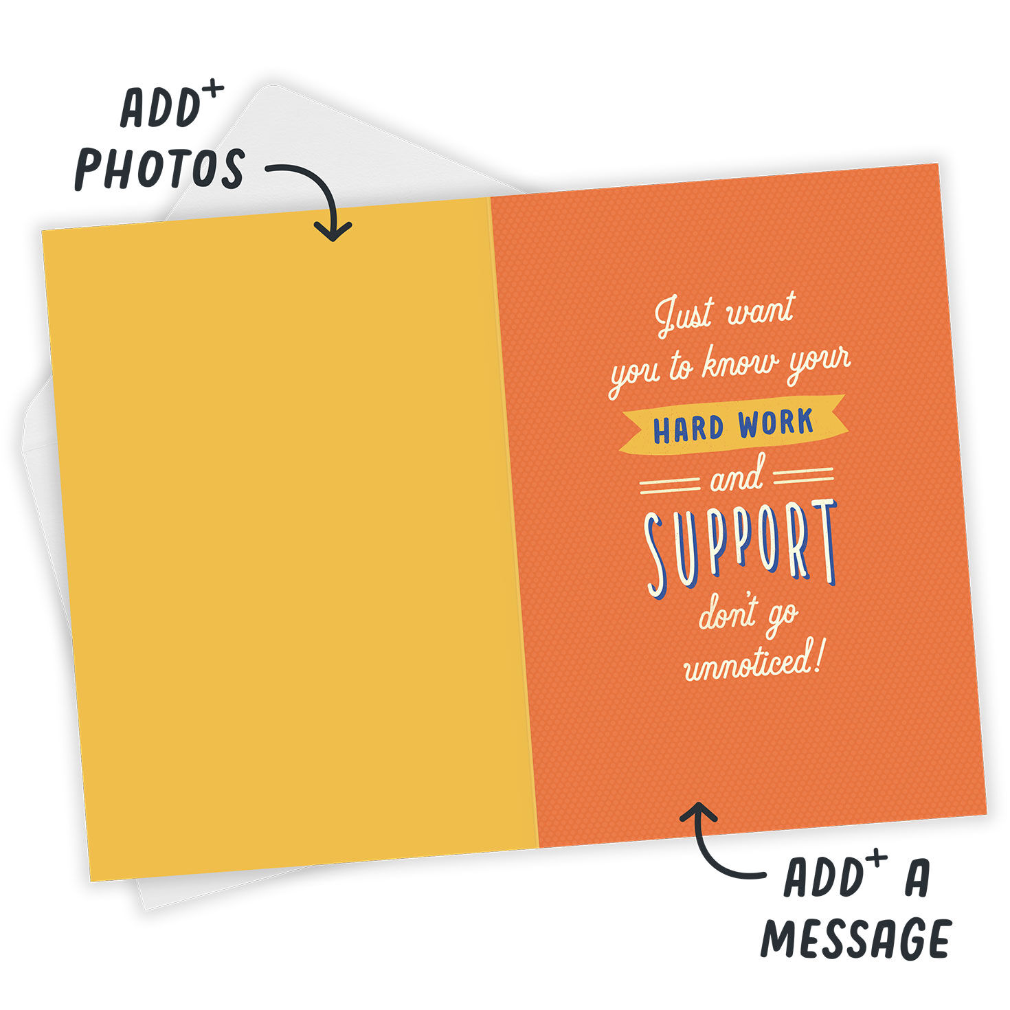 Your Hard Work and Support Is Noticed Custom Thank You Card, , large image number 3