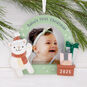 Baby's 1st 2025 Photo Frame Christmas Ornament Hanging on tree image number 2