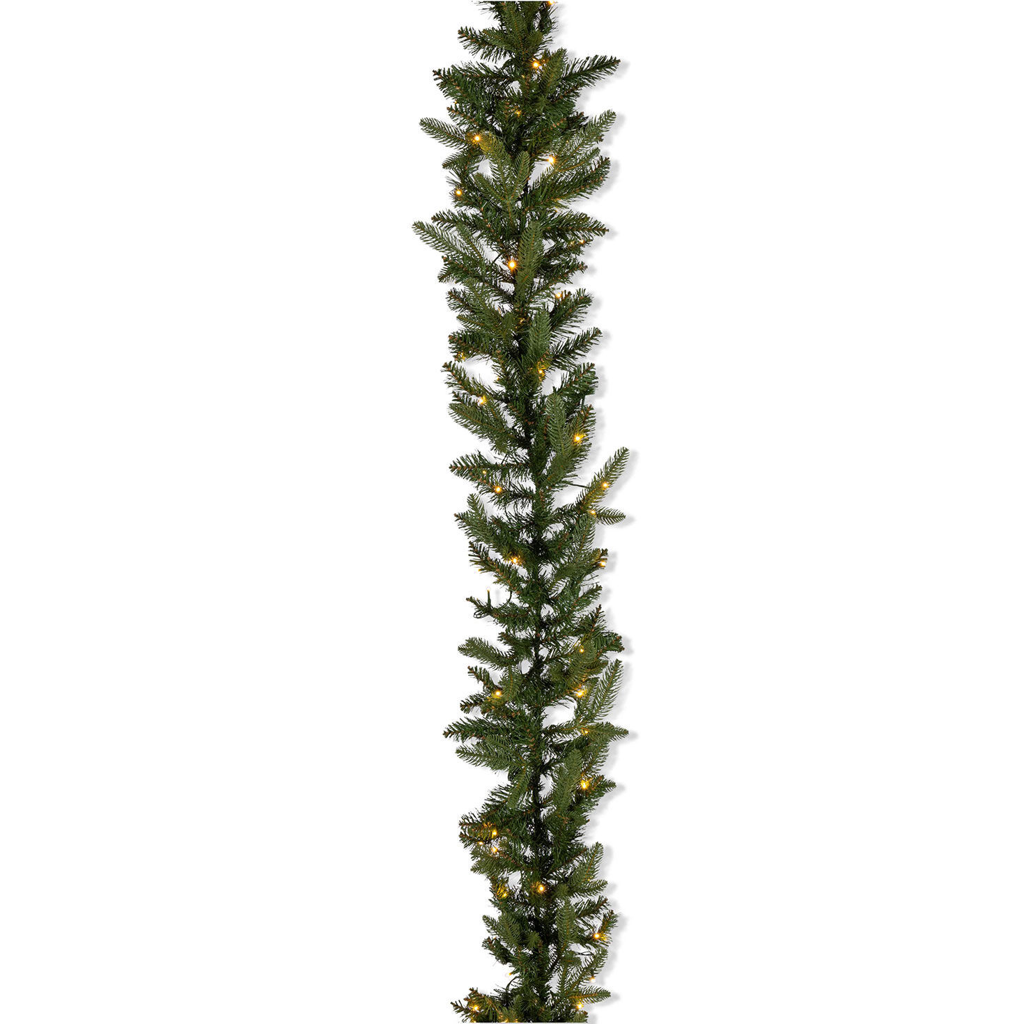 9 ft Pre-Lit Natural Cut Saginaw Spruce Garland with 100 Color-Changing LED Lights
