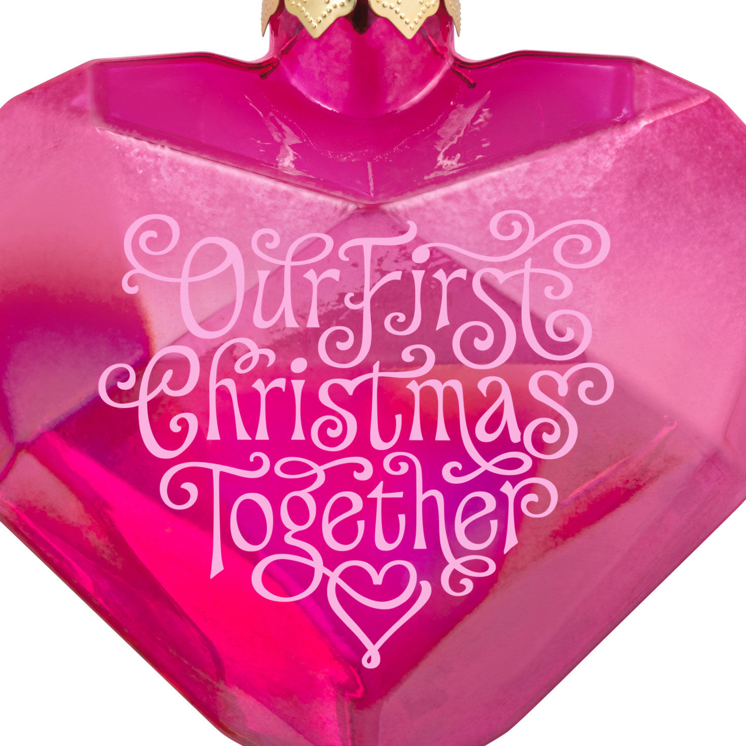 Pink Heart Our First Christmas Keepsake Ornament  image number 5