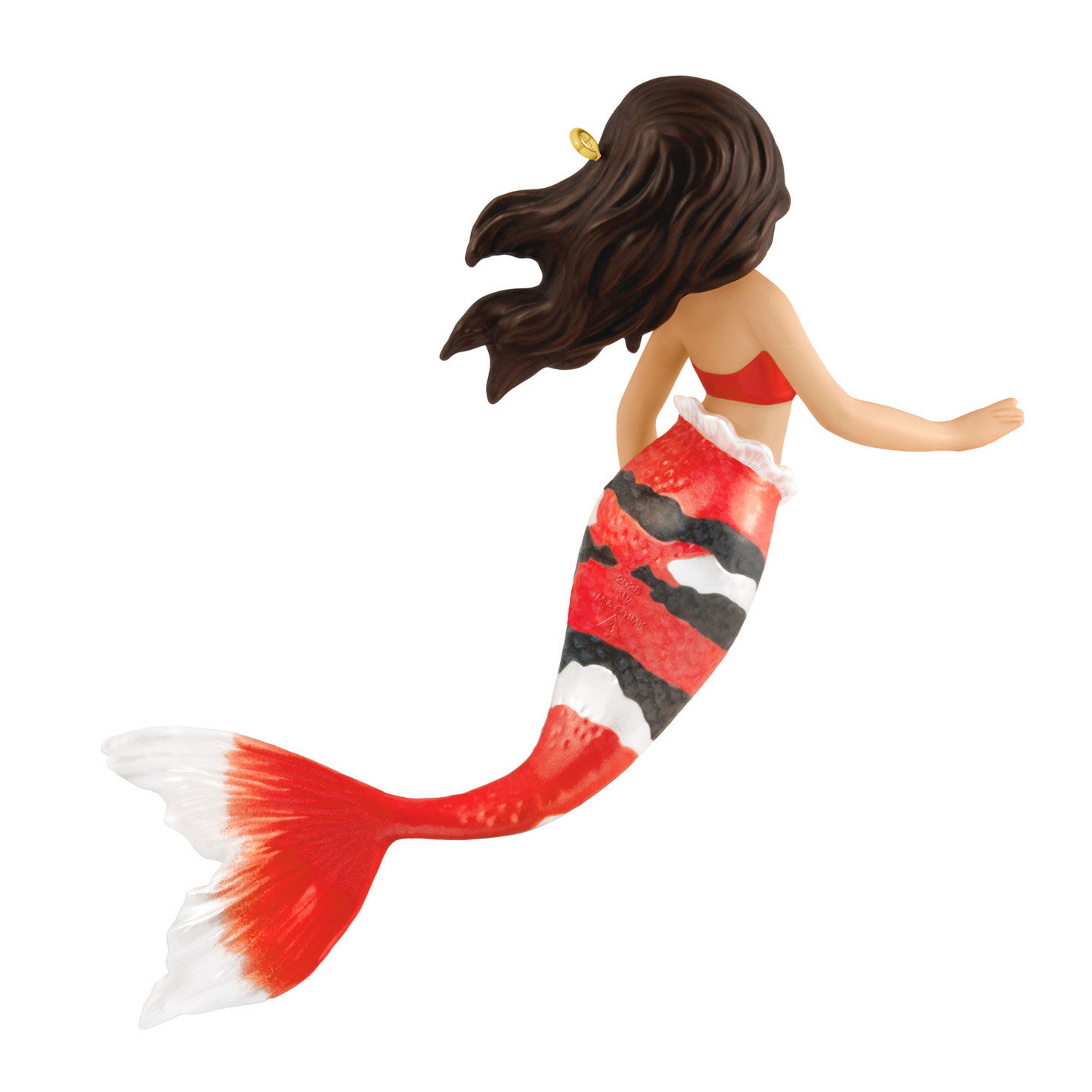 Red and White Mermaid Keepsake Ornament Back image number 6