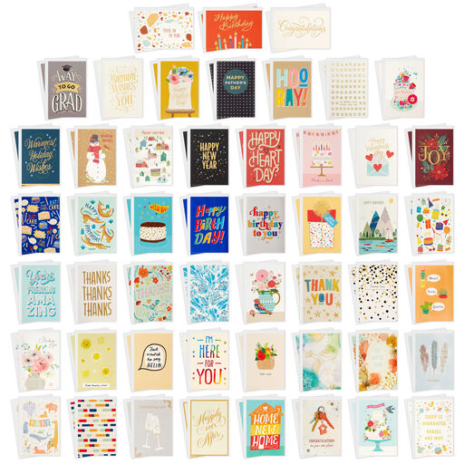 Cheerful Celebrations Boxed All-Occasion Cards Assortment, Pack of 100, 