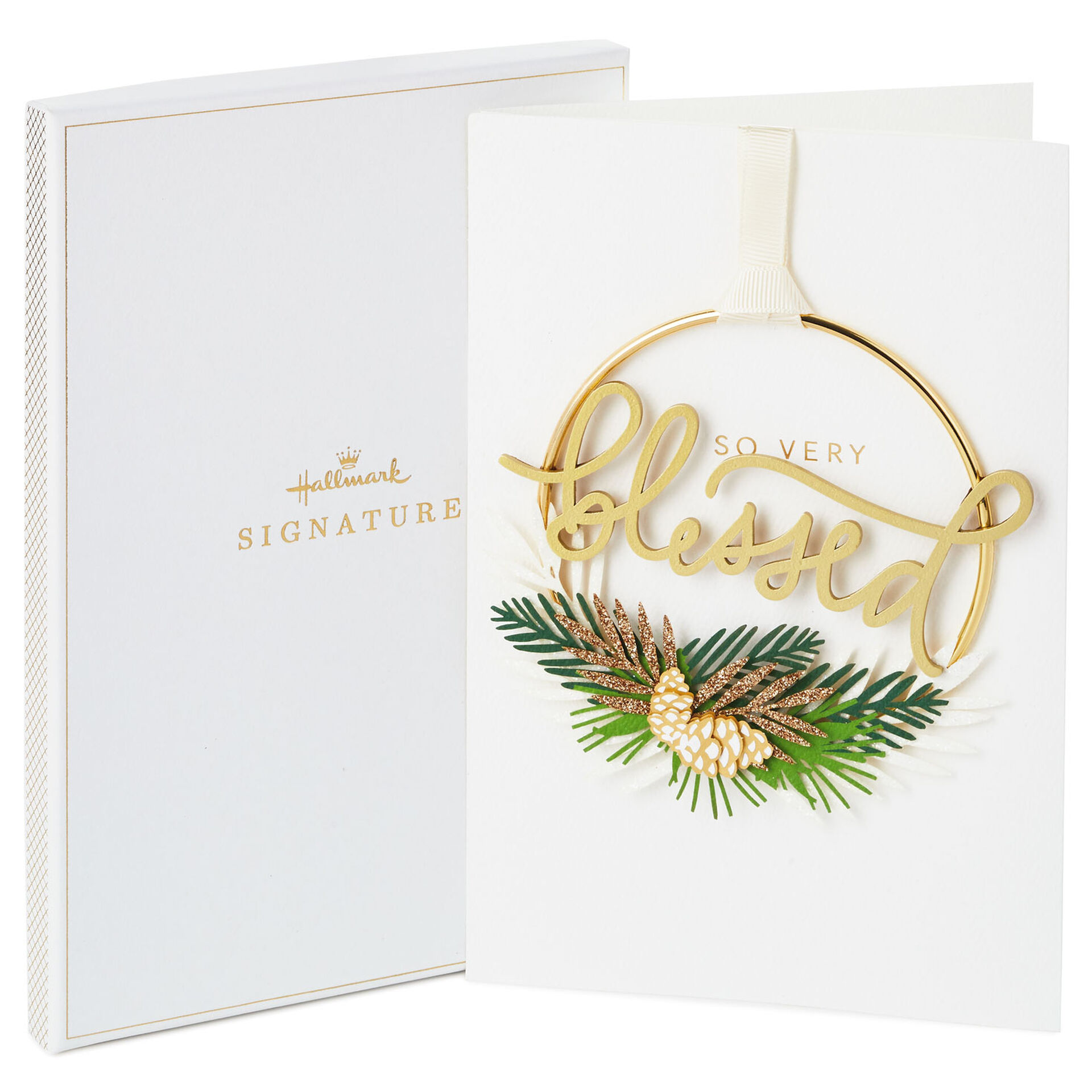 So Blessed Christmas Card With Removable Wreath in Gift Box - Greeting