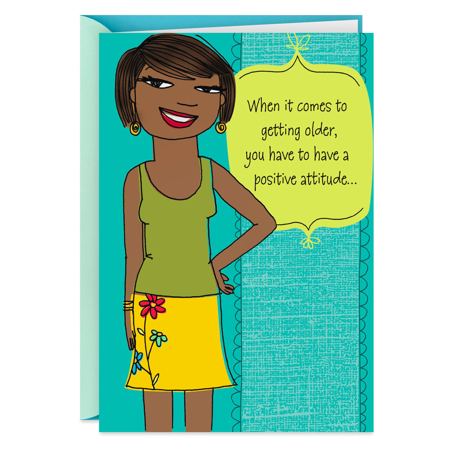 Positive Attitude And Wine Funny Birthday Card Greeting Cards