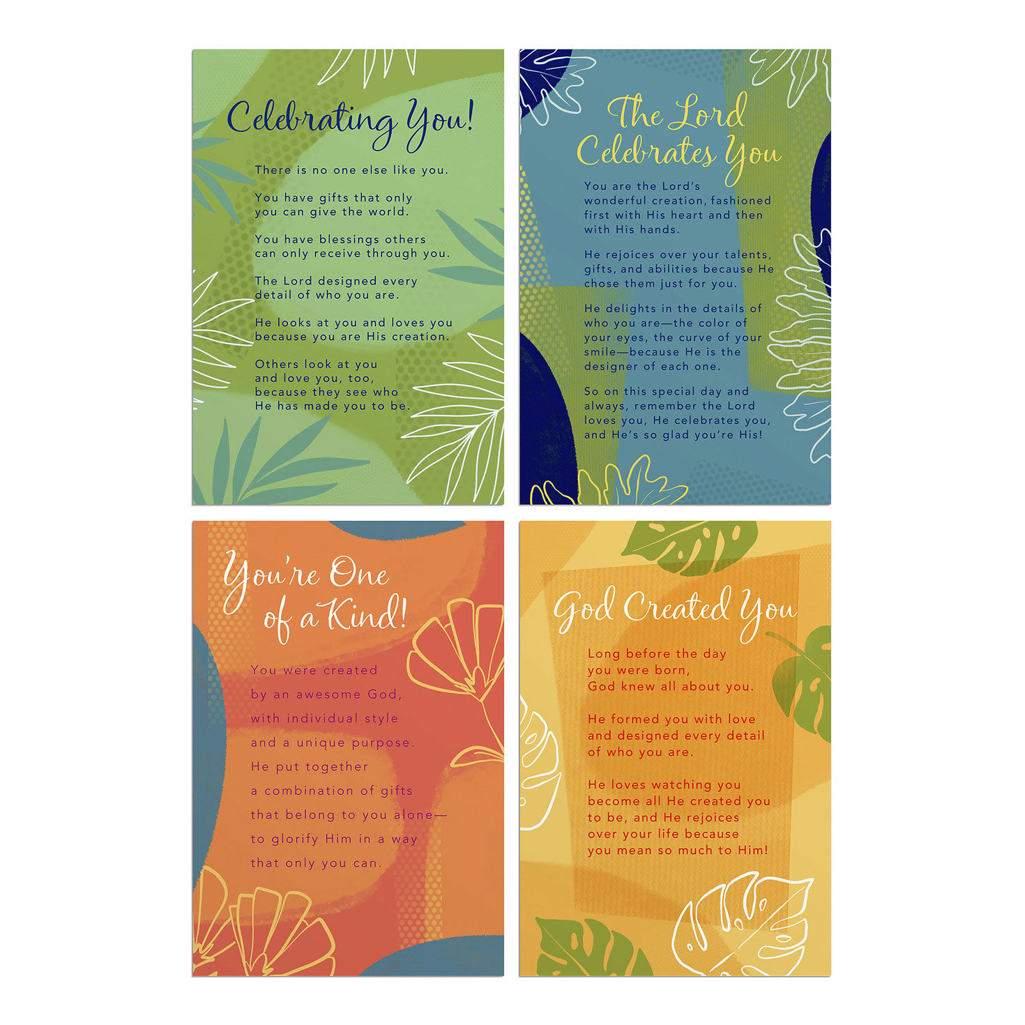 Colorful Collage Assorted Religious Birthday Cards, Box of 12