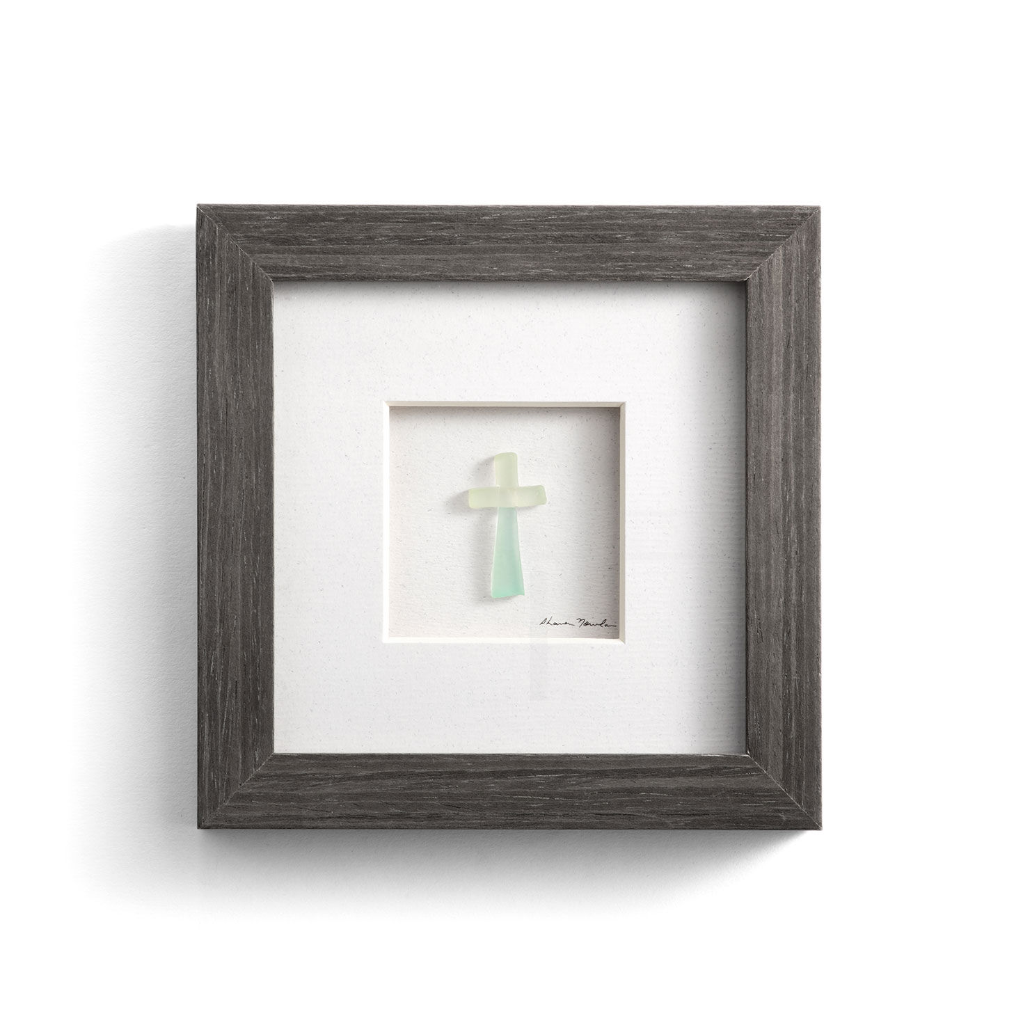 Demdaco Sea Glass Cross Wall Art, 6x6