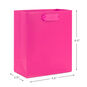 6.5" Solid Hot Pink Small Gift Bag, Hot Pink, large image number 3