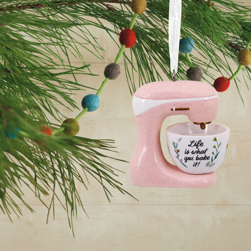 Life Is What You Bake It Pink Stand Mixer Hallmark Ornament, 