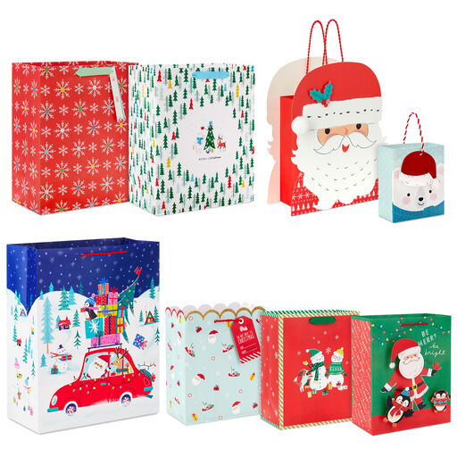 Santa and Friends Christmas Gift Bag Set, 