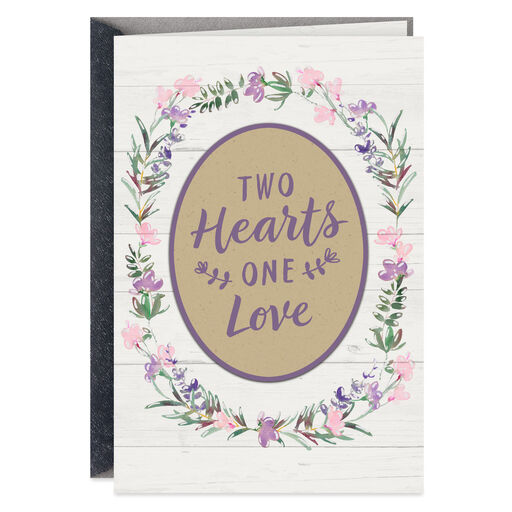 Two Hearts, One Love Money Holder Wedding Shower Card, 