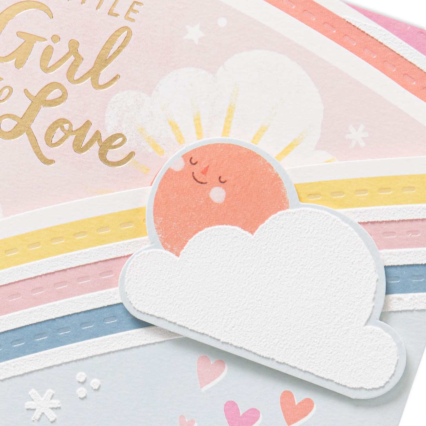 Sun, Rainbow and Hearts New Baby Girl Card  image number 5