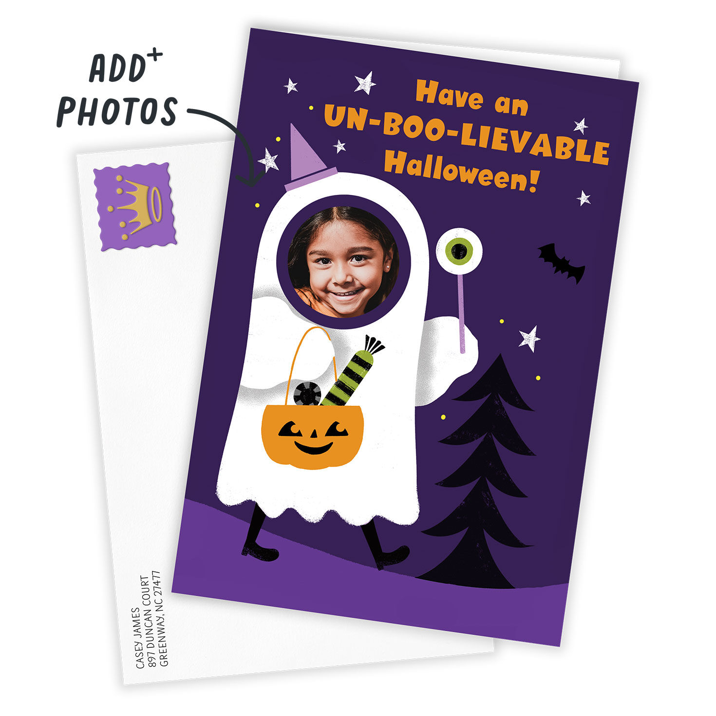 Fun Ghost Photo Hole Custom Halloween Card, , large image number 2