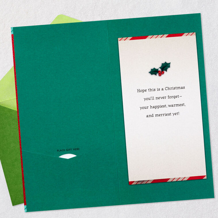 Nostalgic Santa Claus Money Holder Christmas Card Open card with envelope image number 4