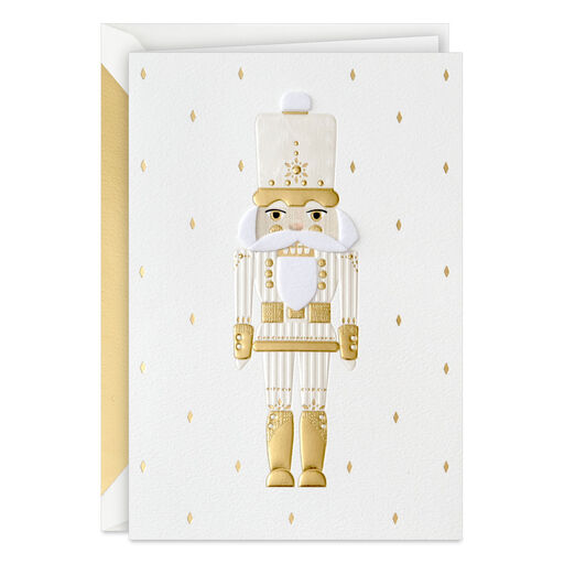 Ivory and Gold Nutcracker Boxed Christmas Cards, Pack of 10, 