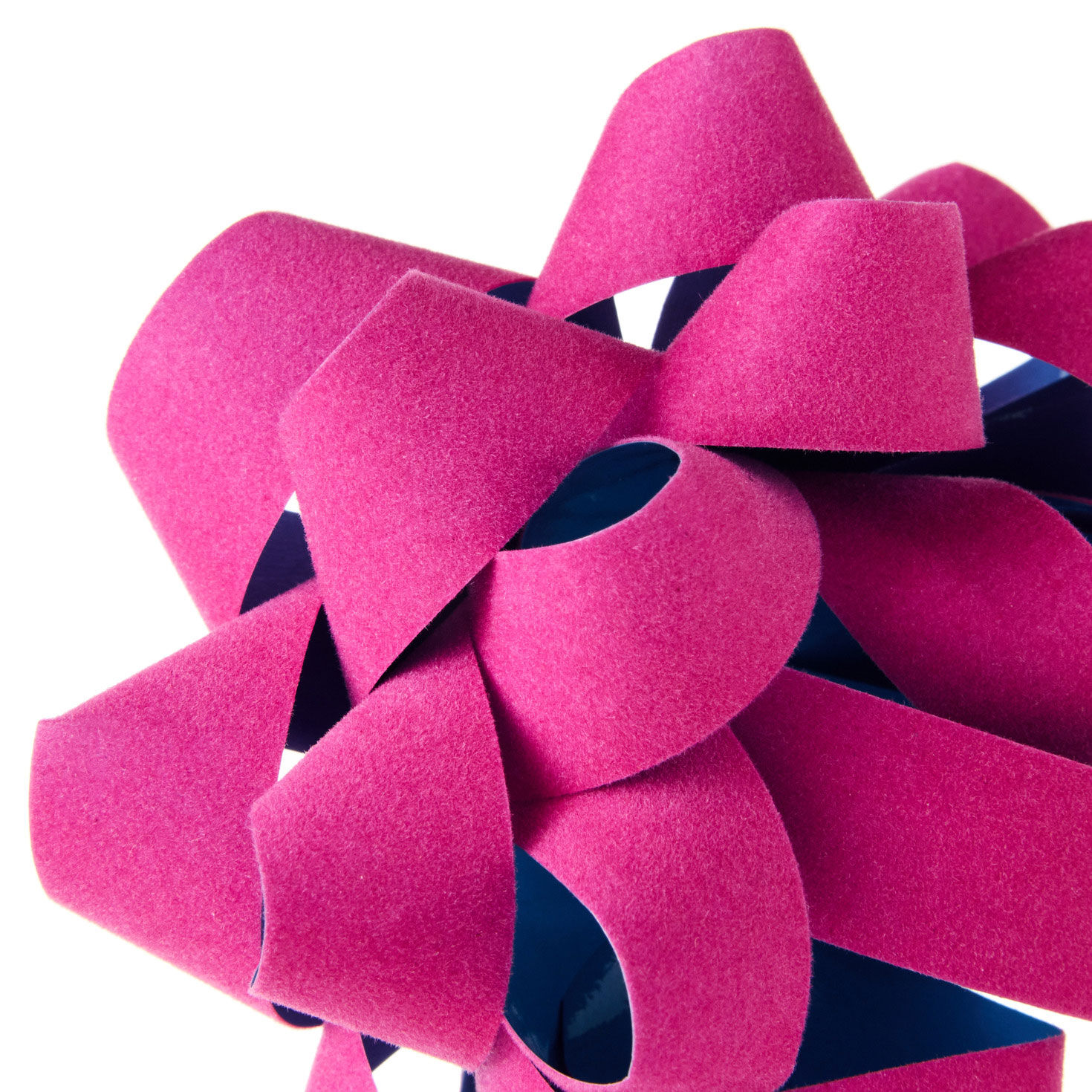 Pink Flocked With Teal on Reverse Gift Bow upclose view image number 4