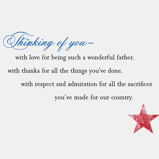 American Flag We Salute You Veterans Day Card for Dad, 