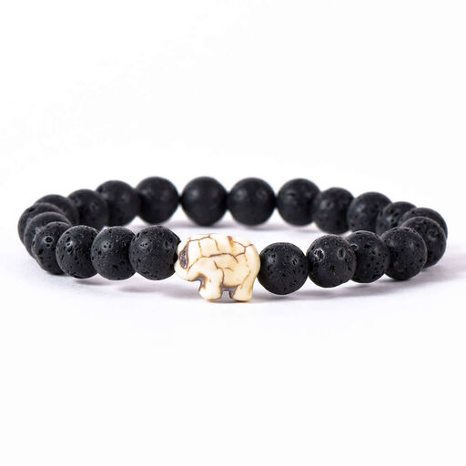 Fahlo Lava Stone Elephant Expedition Bracelet, 