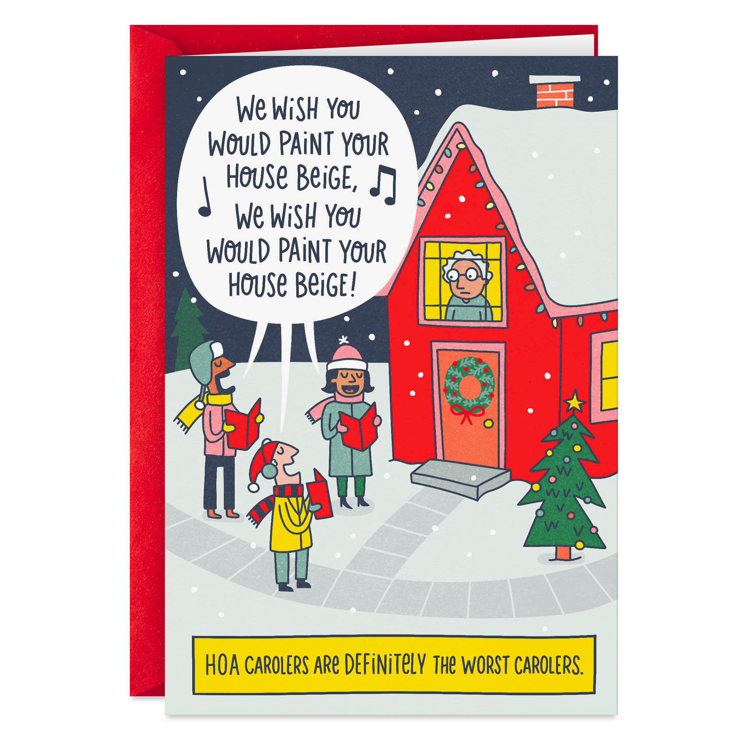 HOA Holiday Carolers Funny Christmas Card