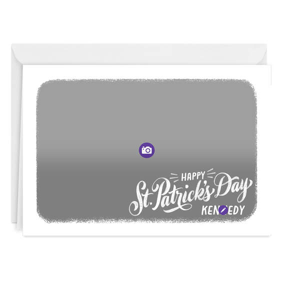 White Frame Horizontal Folded St. Patrick's Day Photo Card, , large image number 3
