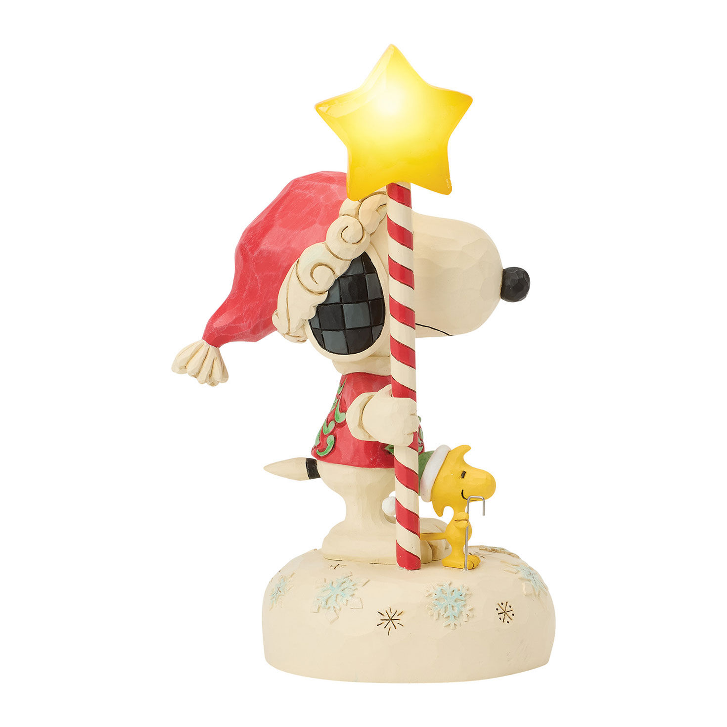 Jim Shore Snoopy and Woodstock Light-Up Poll Statue side image number 8
