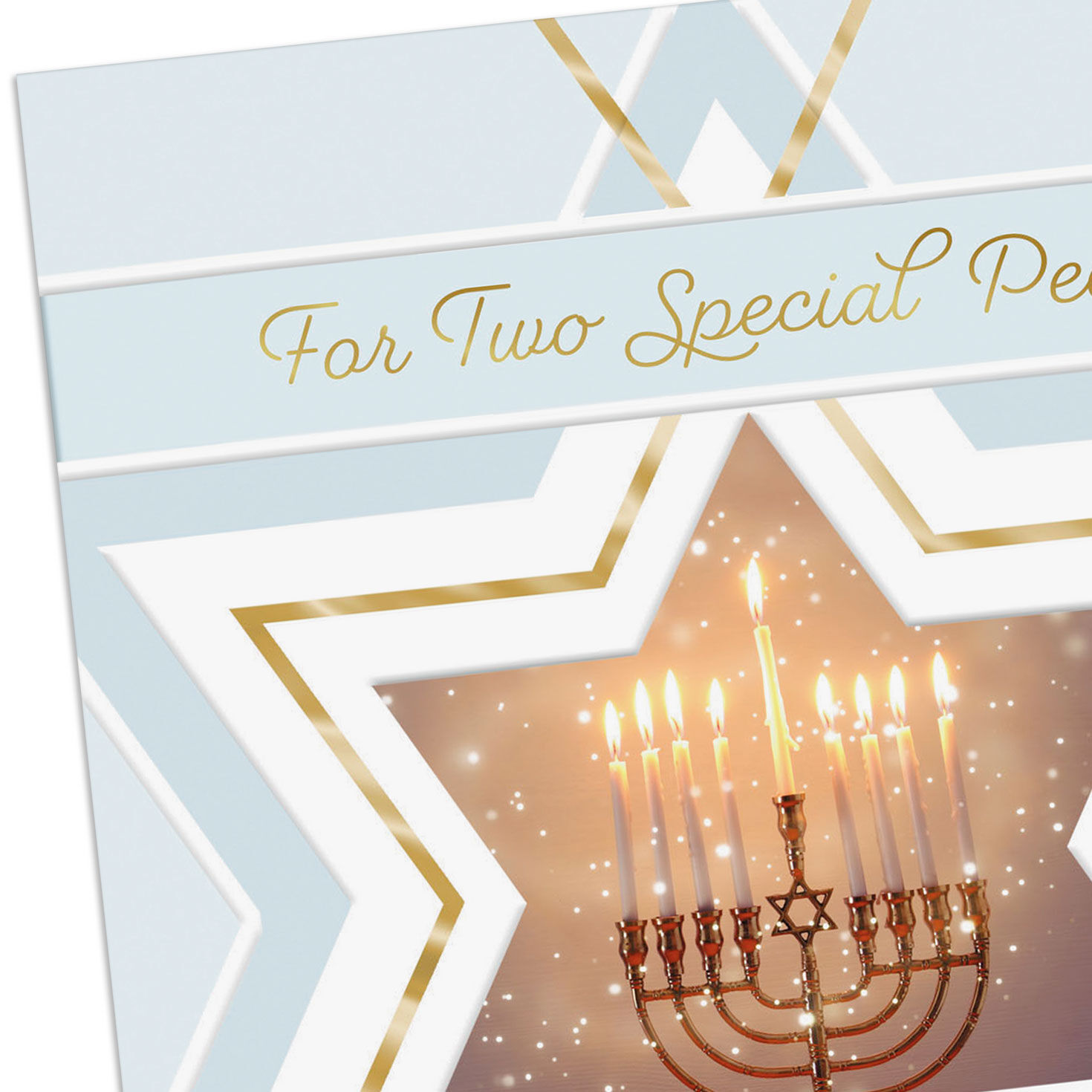 Star of David and Menorah Hanukkah Card for Both Card Front Detail image number 4