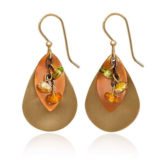 Silver Forest Cascading Stones on Layered Gold-Tone Mixed Metal Drop Earrings, , large image number 1