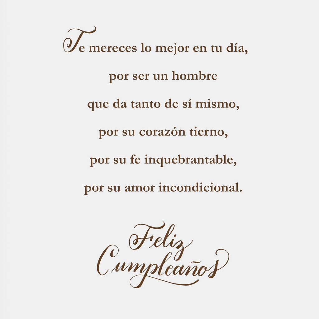 Husband And Friend Spanish Language Religious Birthday Card