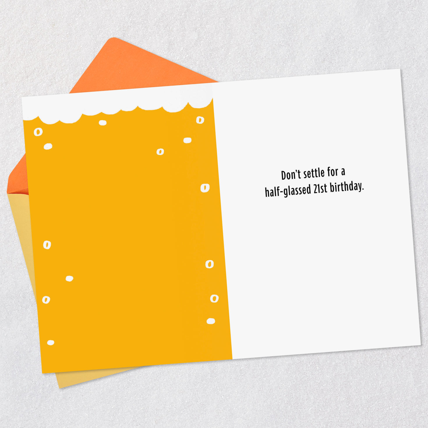 Beer Glass Funny 21st Birthday Card Open card with envelope image number 3