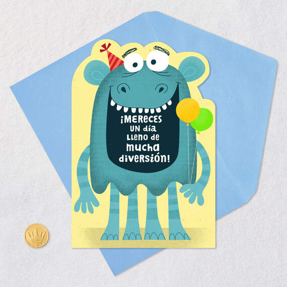 Cute Party Monster Spanish-Language Birthday Card, , large image number 5