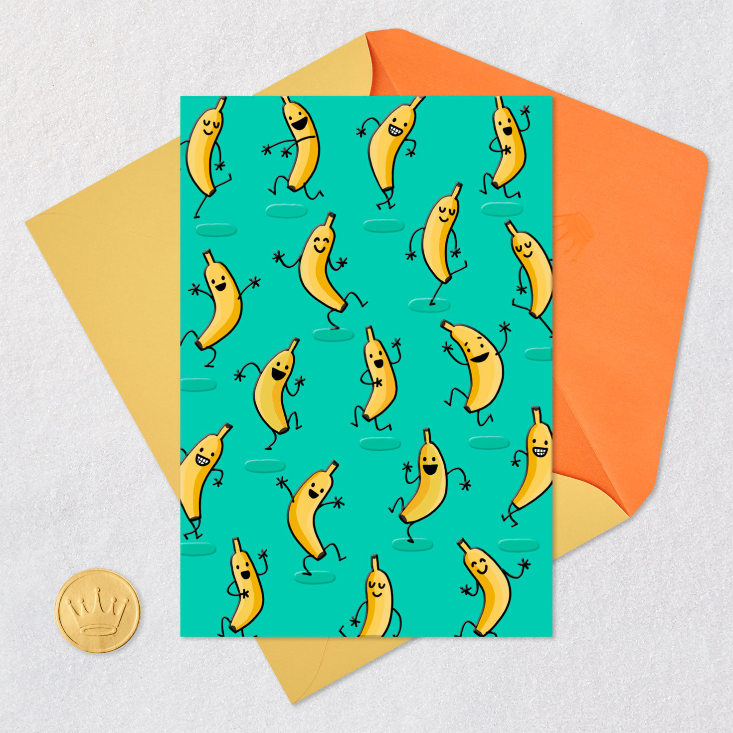 Dancing Bananas Funny Blank Card Card with envelope and Seal image number 4