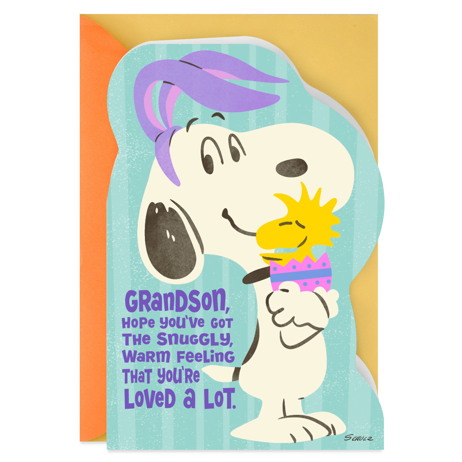 Peanuts® Snoopy Hugging Woodstock Easter Card for Grandson