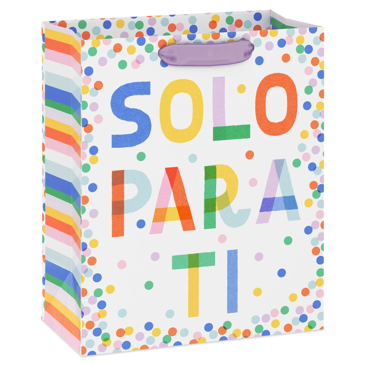 9.6" Solo Para Ti Colorful Dots Medium Gift Bag