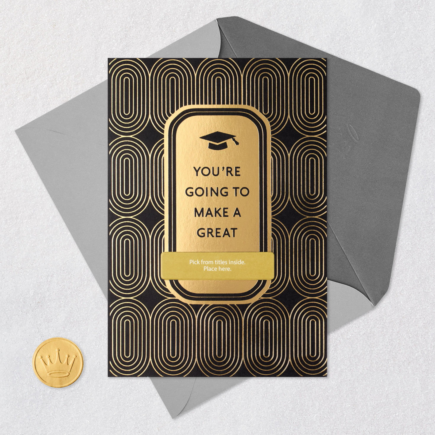 Gold and Black Health Professional Graduation Card Card Front with Envelope and Gold Seal image number 6