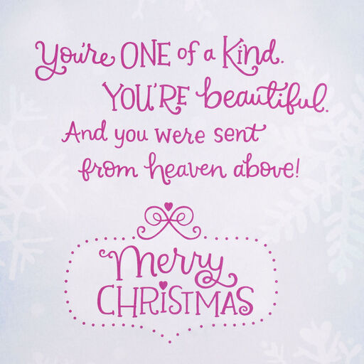 One of a Kind Granddaughter Christmas Card, 