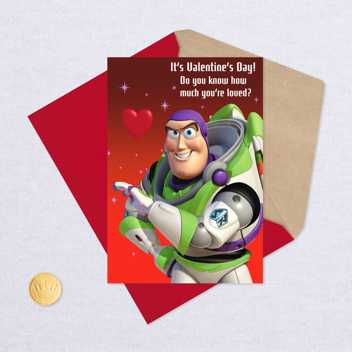 Disney Pixar Toy Story Buzz Lightyear You re Loved Valentine s Day Card 